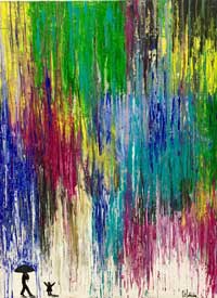 Title of the painting: Rain of Colors- Click to see in full screen